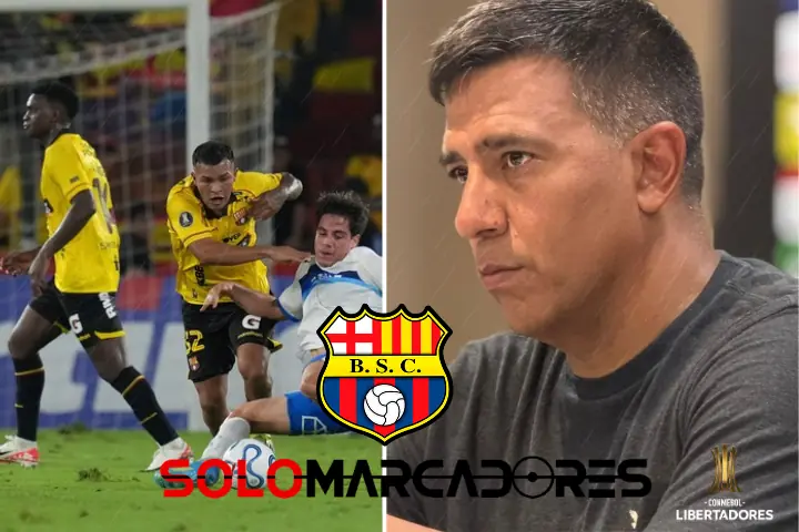 Autocrítica de César Farías: “Jugamos los peores minutos del semestre” 22 César Farías Barcelona SC gesticulando durante la rueda de prensa tras el partido de Copa Libertadores.