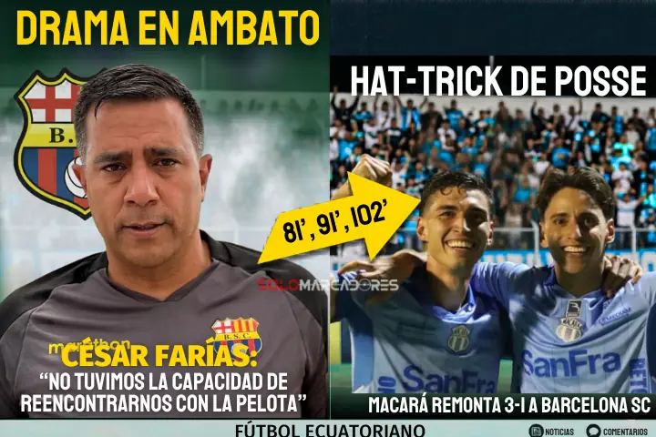 César Farías analizó la caída de Barcelona SC ante Macará: "No supimos controlar los últimos minutos". Revisa los detalles de la remontada en Ambato.
