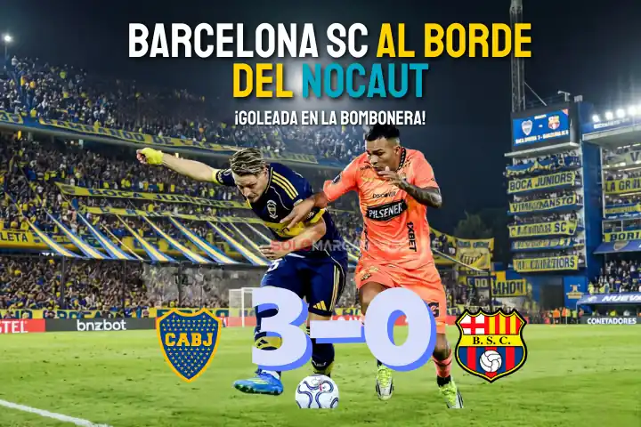 Barcelona SC fue goleado por Boca en la Bombonera 23 Barcelona SC perdió 3-0 ante Boca Juniors en la Bombonera. El Ídolo suma dos derrotas consecutivas y se queda sin margen en el Grupo de la Muerte.
