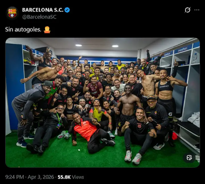 Barcelona Sporting Club venció 2-0 a Liga de Quito en Casa Blanca. Revive los goles de Quiñónez y Villalba y el polémico mensaje "sin autogoles".