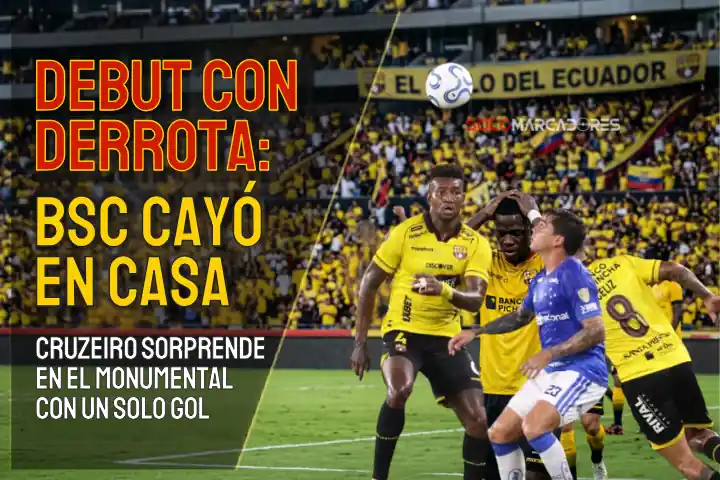Barcelona SC debutó con derrota en la Libertadores 2026. Un gol de Matheus Pereira le dio el triunfo a Cruzeiro en el Monumental por el Grupo D.