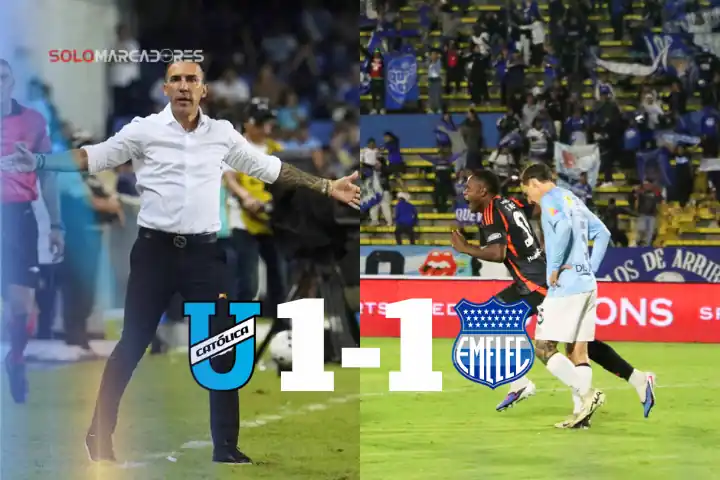 Vicente Sánchez: “Es un punto valioso en una cancha muy difícil” 2 Emelec igualó 1-1 ante Universidad Católica en el Atahualpa. Vicente Sánchez destaca el punto obtenido y la disciplina de terminar con 11 jugadores.