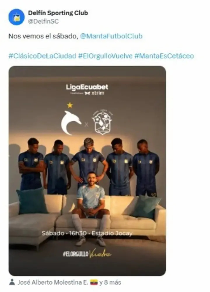 El Centro de Arbitraje sancionó a Delfín con una multa de 2,000 dólares tras la denuncia del Manta por publicaciones ofensivas en redes sociales.