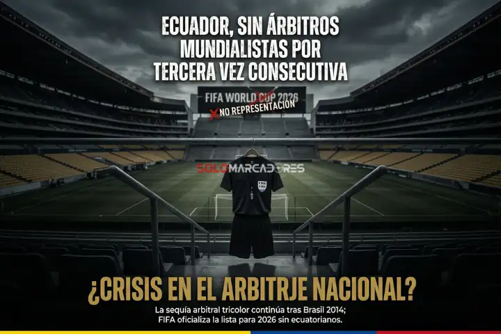 El silbato ecuatoriano se apaga: tercera ausencia mundialista consecutiva en el arbitraje 1 La FIFA excluyó a los árbitros de Ecuador de la lista para el Mundial 2026. Es la tercera ausencia consecutiva tras el retiro de Carlos Vera.