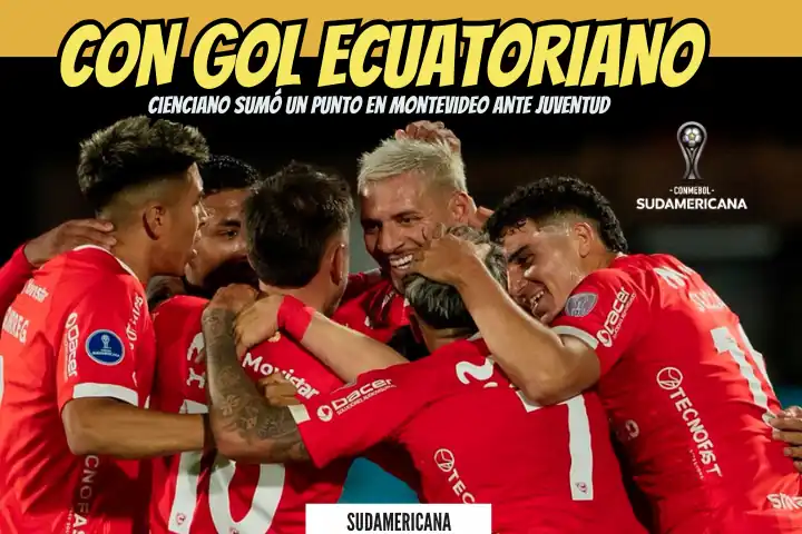 Con gol de Carlos Garcés a los 87', Cienciano igualó 1-1 ante Juventud en el Centenario por la Copa Sudamericana.