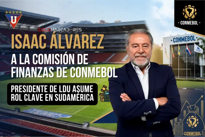 Isaac Álvarez escala en Sudamérica: nuevo integrante de la Comisión de Finanzas de CONMEBOL 23 Isaac Álvarez, presidente de LDU, fue elegido por unanimidad para integrar la Comisión de Finanzas de CONMEBOL. Conoce el impacto de su nombramiento.