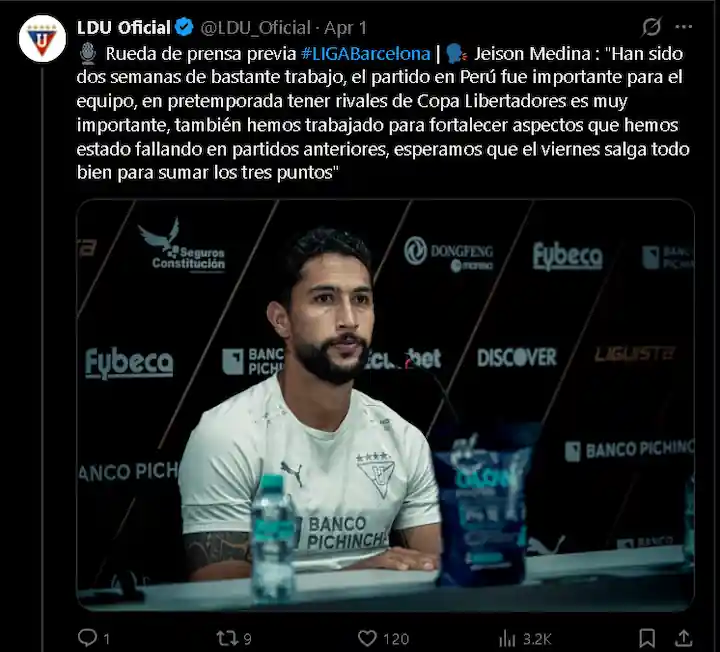 Liga de Quito recibe a Barcelona en el Rodrigo Paz. Jeison Medina calienta la previa: "Es un clásico". Analizamos estadísticas y preparación de los Albos.