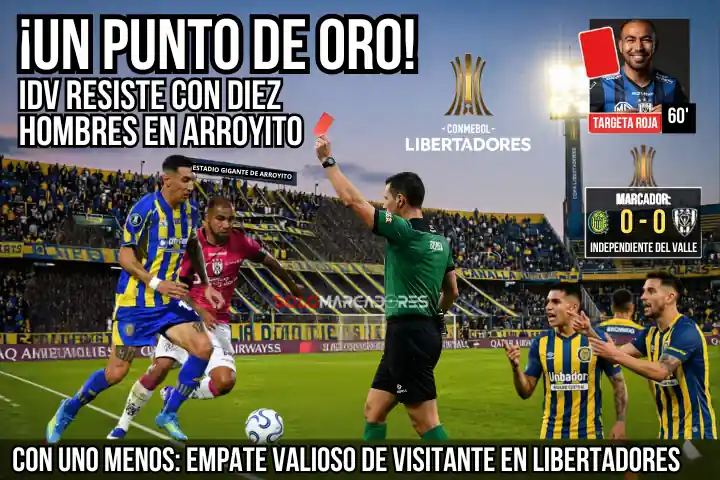 Independiente del Valle logró un heroico 0-0 ante Rosario Central tras la expulsión de Sornoza. Crónica del debut negriazul en el Grupo H de la Libertadores.