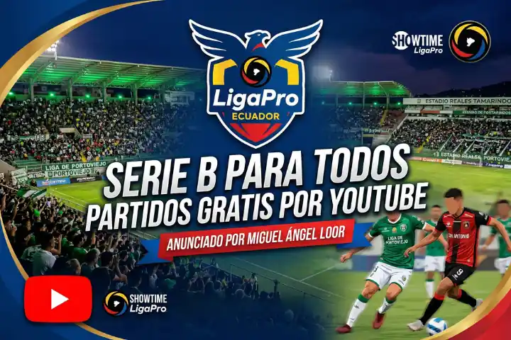Miguel Ángel Loor confirmó que partidos de la LigaPro Serie B se verán gratis por YouTube. Entérate de los detalles y el primer juego transmitido.