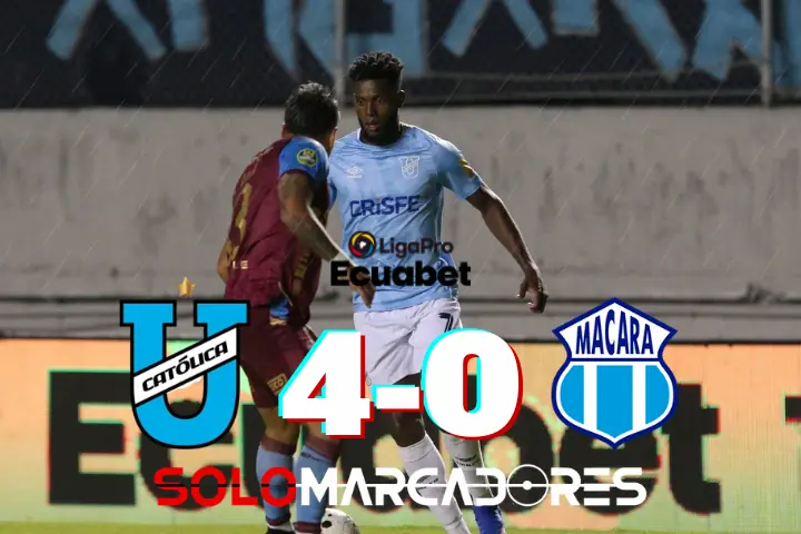 Universidad Católica aplastó 4-0 a Macará en Quito. Goles de Clavijo, Fajardo y Palacios para llevar al Trencito Azul a la punta de la LigaPro.