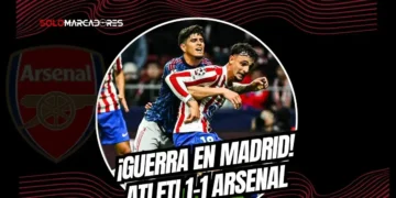 Atlético de Madrid y Arsenal FC empataron 1-1 en la ida de semis de Champions. Piero Hincapié fue titular y figura en la defensa de los Gunners.