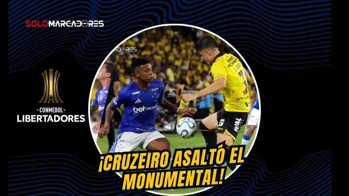 Barcelona SC debutó con derrota en la Libertadores 2026. Un gol de Matheus Pereira le dio el triunfo a Cruzeiro en el Monumental por el Grupo D.