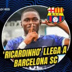 Barcelona SC anunció oficialmente a Klever 'Ricardinho' Caicedo como refuerzo. Firma por una temporada con opción a tres años más.