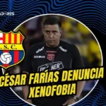 César Farías denunció insultos xenófobos en el Monumental tras el triunfo de Barcelona SC. "No acepto que me llamen venezolano de mierda", afirmó el DT.