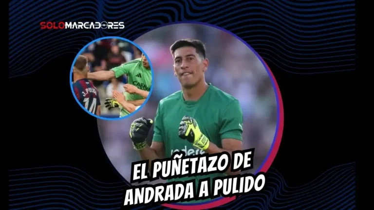 Esteban Andrada pasó de héroe a villano tras atajar un penal y terminar expulsado por un puñetazo a Jorge Pulido en el derbi ante Huesca.