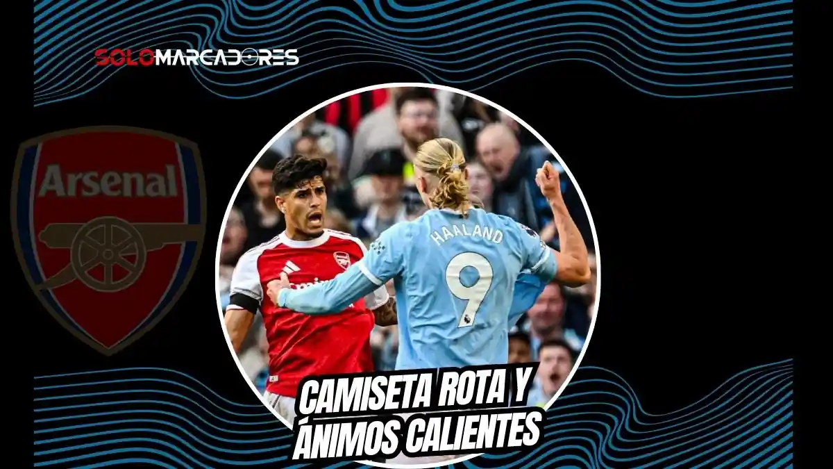 Piero Hincapié encaró a Erling Haaland en un picante cruce durante el Manchester City vs Arsenal. El ecuatoriano no se achicó tras la rotura de la camiseta del noruego.