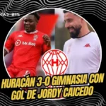 Jordy Caicedo anotó su sexto gol con Huracán en la victoria 3-0 ante Gimnasia. Hernán Galíndez fue figura y el Globo sueña con los playoffs.