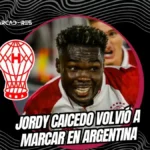 Jordy Caicedo anotó un impecable gol de cabeza para el empate de Huracán ante Tigre. El delantero ecuatoriano suma 8 goles en la temporada argentina.