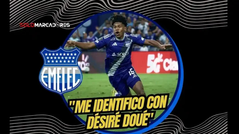 Luis Fragozo, la joven promesa de Emelec, revela que se identifica con el fútbol europeo y Désiré Doué tras marcar su primer gol profesional.