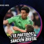 La RFEF impone 13 partidos de sanción a Esteban Andrada tras su agresión a Jorge Pulido. El arquero del Zaragoza se pierde el resto de la temporada.