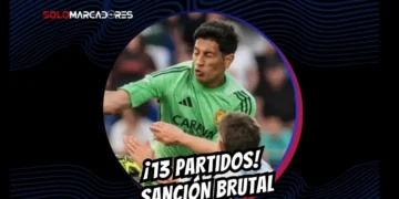La RFEF impone 13 partidos de sanción a Esteban Andrada tras su agresión a Jorge Pulido. El arquero del Zaragoza se pierde el resto de la temporada.