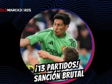 La RFEF impone 13 partidos de sanción a Esteban Andrada tras su agresión a Jorge Pulido. El arquero del Zaragoza se pierde el resto de la temporada.