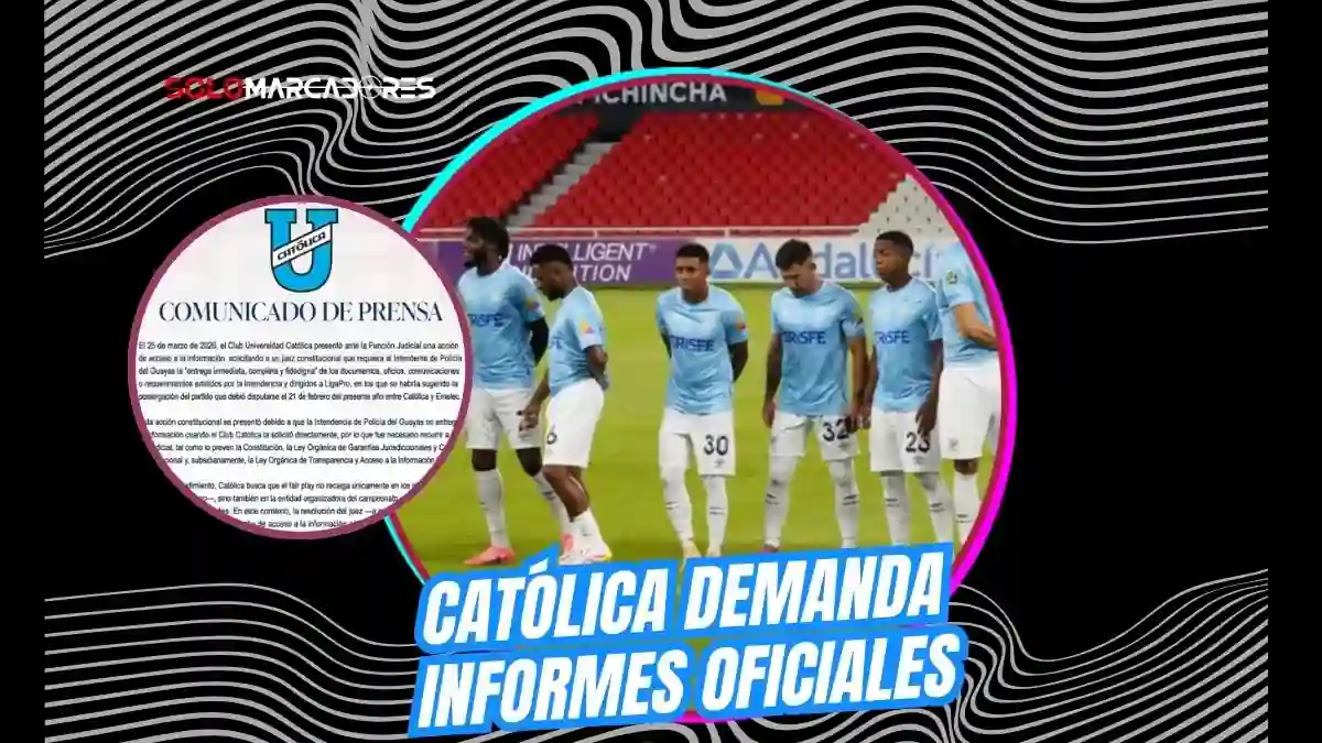 Universidad Católica presentó una acción judicial para obtener los documentos que postergaron el partido de Universidad Católica ante Emelec.