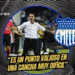 Emelec igualó 1-1 ante Universidad Católica en el Atahualpa. Vicente Sánchez destaca el punto obtenido y la disciplina de terminar con 11 jugadores.