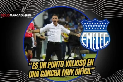 Emelec igualó 1-1 ante Universidad Católica en el Atahualpa. Vicente Sánchez destaca el punto obtenido y la disciplina de terminar con 11 jugadores.
