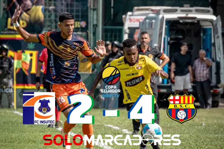 Barcelona SC rompe el maleficio y avanza en Copa Ecuador ante Insutec 23 Barcelona SC rompió una racha de 7 años sin ganar en Copa Ecuador tras vencer 4-2 a Insutec. El equipo de Farías ya está en octavos de final.
