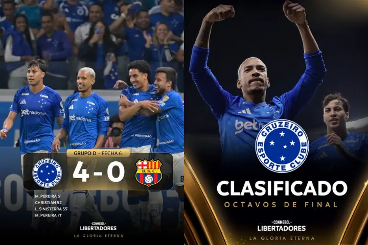 Humillación en el Mineirao: Barcelona SC se despide de la Copa Libertadores con una goleada de terror 24 Barcelona SC cerró su participación en la Copa Libertadores 2026 con una dura derrota 4-0 ante Cruzeiro en Brasil. Revisa la crónica del partido.