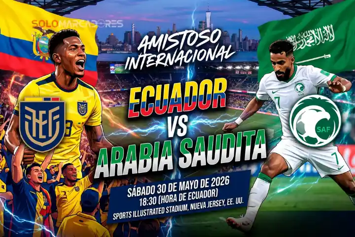 Ecuador vs Arabia Saudita : día, horario y cómo ver por TV 23 Conoce el horario, canales de televisión y detalles del partido amistoso de la Selección de Ecuador ante Arabia Saudita previo al Mundial 2026.