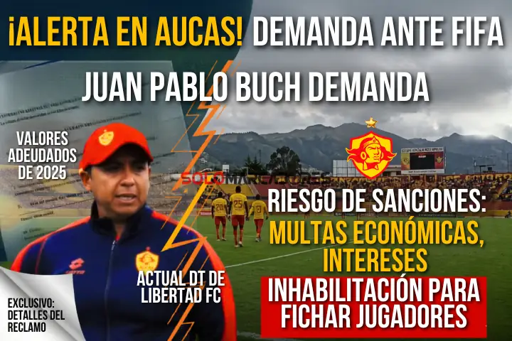 Juan Pablo Buch demanda a Aucas: Crisis legal por deudas pendientes 23 Juan Pablo Buch inició acciones legales contra Aucas ante la FIFA por deudas pendientes. Conoce las posibles sanciones para el cuadro Oriental en LigaPro.
