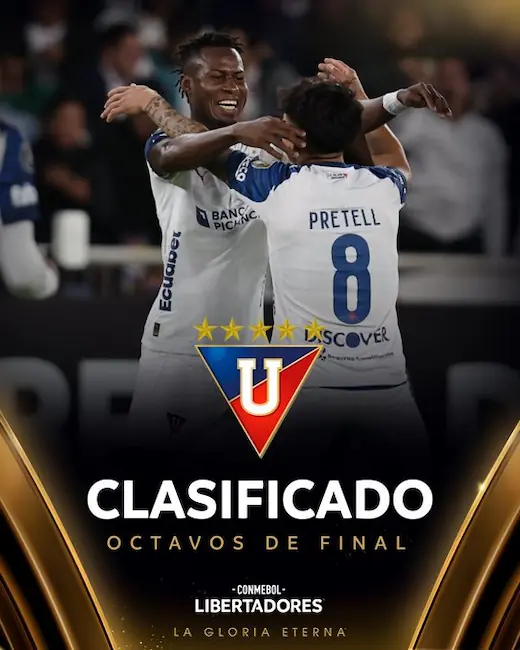 ¡Fiesta en el Rodrigo Paz! Liga de Quito venció a Lanús y selló su boleto a octavos de final 23 Liga de Quito derrotó 2-0 a Lanús con goles de Cornejo y un autogol de Peña Biafore, asegurando su clasificación a octavos de la Copa Libertadores.