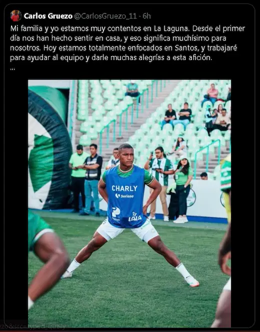 ¿Carlos Gruezo vuelve al Rey de Copas? La postura definitiva del volante ante el interés de Liga 24 Carlos Gruezo rompe el silencio sobre su posible vuelta a Liga de Quito. Conoce la postura del volante del Santos Laguna ante el interés albo para 2026.