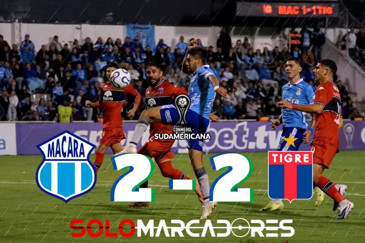 Macará rescata un empate ante Tigre y sostiene el liderato en la Sudamericana 23 Macará igualó 2-2 ante Tigre en Ambato con goles de Posse y Zenobio (e/c). El Ídolo Ambateño sigue invicto y puntero del Grupo A en la Copa Sudamericana.