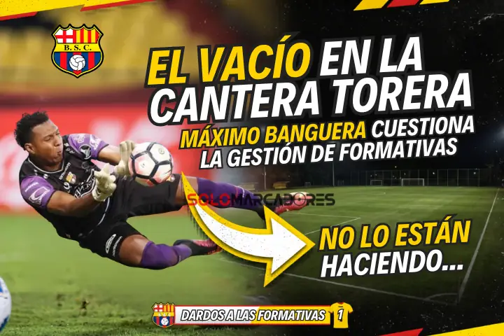 El vacío en la cantera torera: Máximo Banguera cuestiona la gestión de formativas en Barcelona 22 Máximo Banguera cuestiona la gestión de las formativas de Barcelona SC y advierte sobre la presión que sufren los juveniles en el equipo de César Farías.