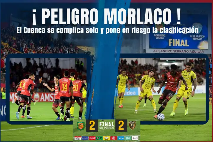 El Alejandro Serrano Aguilar masticó la frustración de un empate que sabe a peligro 22 Deportivo Cuenca igualó 2-2 frente a Recoleta en Azogues y definirá su clasificación en la Copa Sudamericana ante Santos en la jornada final.