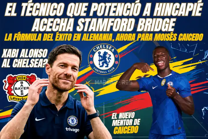 Xabi Alonso: El arquitecto de Hincapié que acecha el futuro de Moisés Caicedo 23 Xabi Alonso es el candidato para dirigir al Chelsea. El DT que potenció a Hincapié podría reencontrarse con Moisés Caicedo en la Premier League.