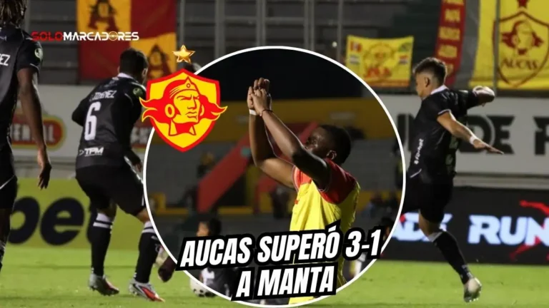 Aucas derrotó 3-1 a Manta con doblete de Porozo en el Gonzalo Pozo. El Papá sumó 25 puntos y recortó distancia con el líder de la LigaPro.
