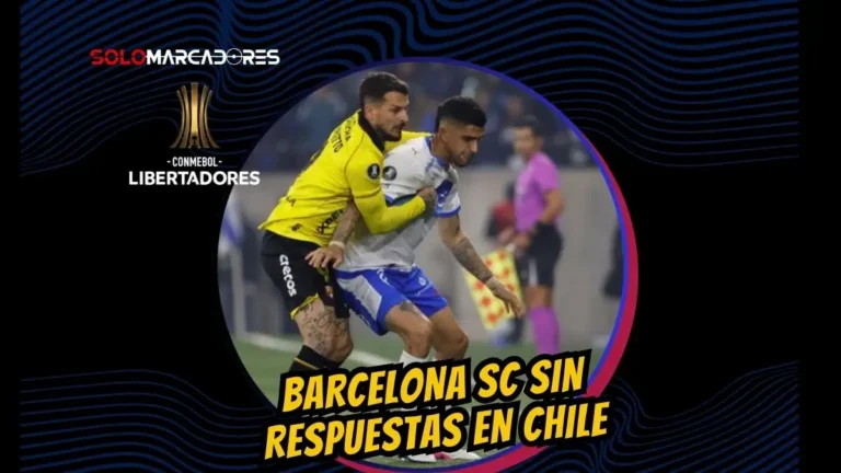 Barcelona SC cayó ante Universidad Católica por 2-0 en Chile tras sufrir la expulsión de Chalá y se despidió de los torneos internacionales en 2026.