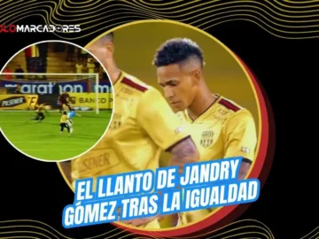 Jandry Gómez abandonó el Monumental llorando tras cometer el penal que le costó el triunfo a Barcelona ante Manta. Detalles de una salida dolorosa.