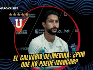 Jeison Medina erró un penal clave en el empate de Liga de Quito ante Guayaquil City. La hinchada reaccionó con cánticos tras su prolongada sequía de goles.