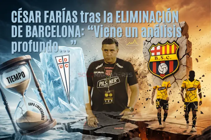 El naufragio del Ídolo en Chile: la Copa Libertadores le queda grande a un Barcelona sin fuego interno 22 Barcelona SC quedó fuera de la Copa Libertadores tras caer 2-0 ante Universidad Católica. César Farías apuntó al arbitraje y al presupuesto.