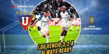 Con un doblete de Deyverson en el segundo tiempo, Liga de Quito remontó y venció 3-2 a Always Ready para clasificar líder del Grupo G a octavos.