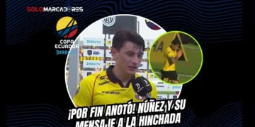 Sergio Núñez anotó su primer gol con Barcelona SC ante Insutec y explicó su gesto a la hinchada. "Pedí disculpas porque no podía hacer goles", confesó.