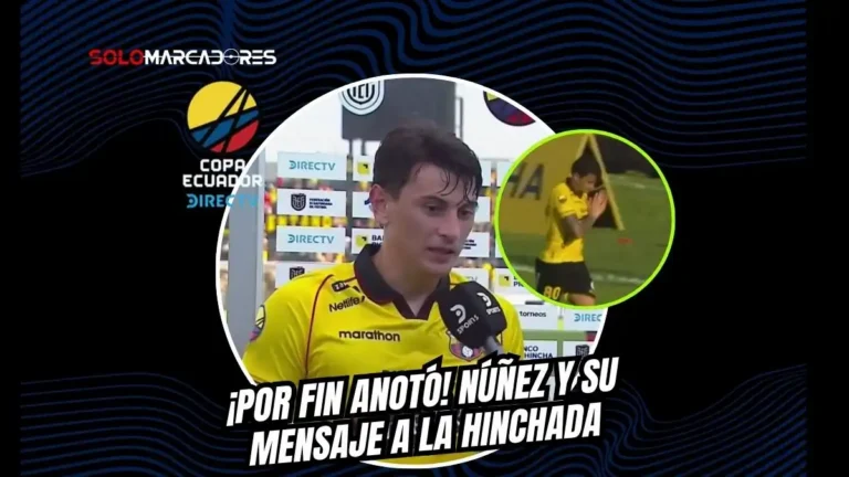 Sergio Núñez anotó su primer gol con Barcelona SC ante Insutec y explicó su gesto a la hinchada. "Pedí disculpas porque no podía hacer goles", confesó.