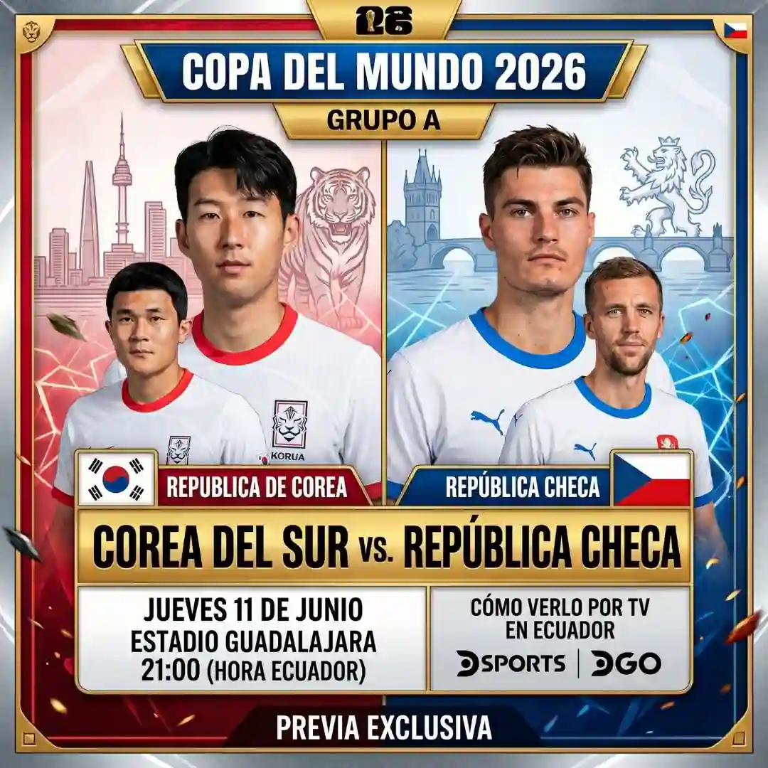 Corea del Sur vs. República Checa, Mundial 2026: día, hora, árbitros, posibles formaciones y cómo verlo por TV en Ecuador 23 Corea del Sur vs. República Checa