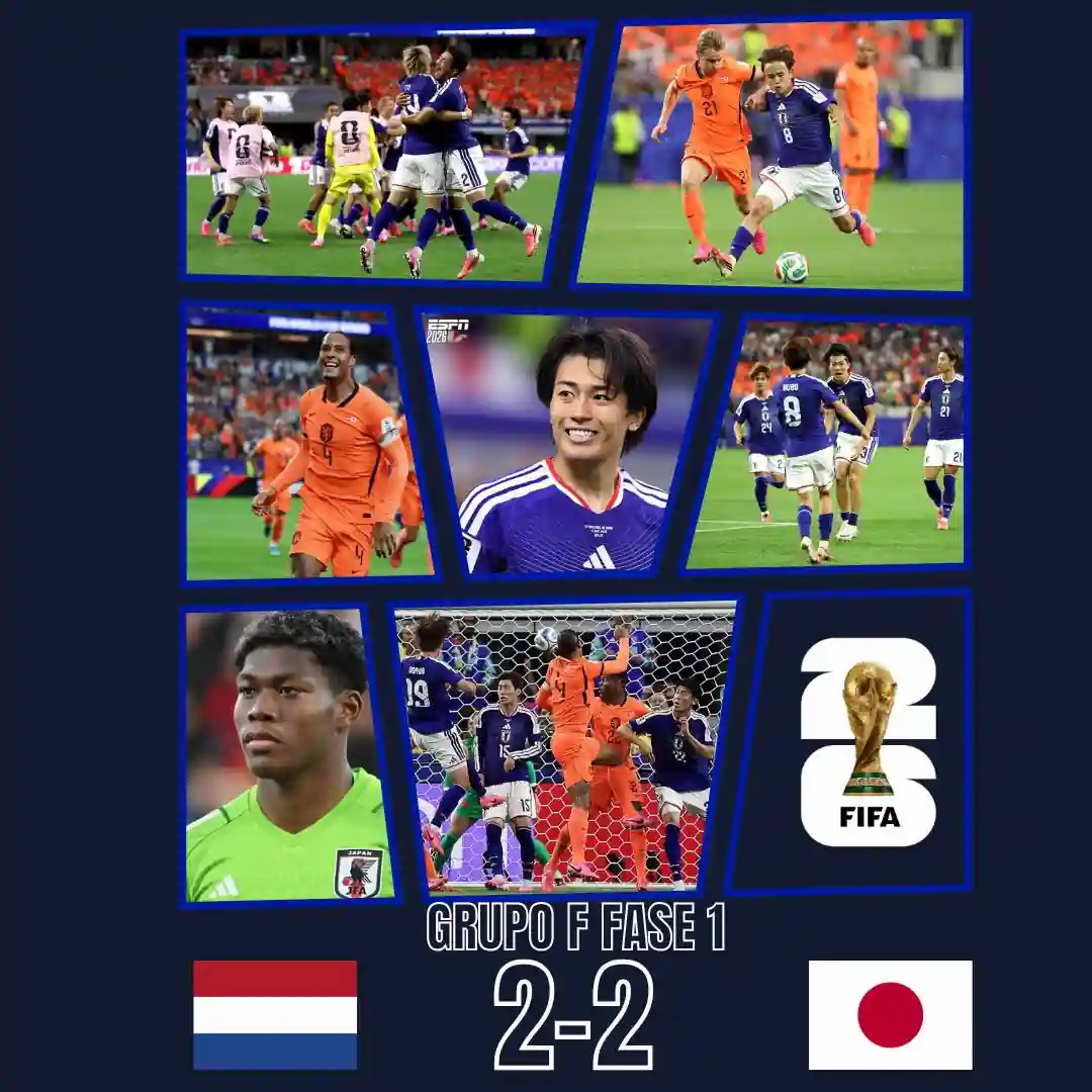 Japón rescata un empate agónico ante Países Bajos en un show de goles 23 Países Bajos y Japón igualaron 2-2 en Dallas por el Mundial. Un gol agónico de Nakamura castigó el repliegue de Koeman en un segundo tiempo vibrante.