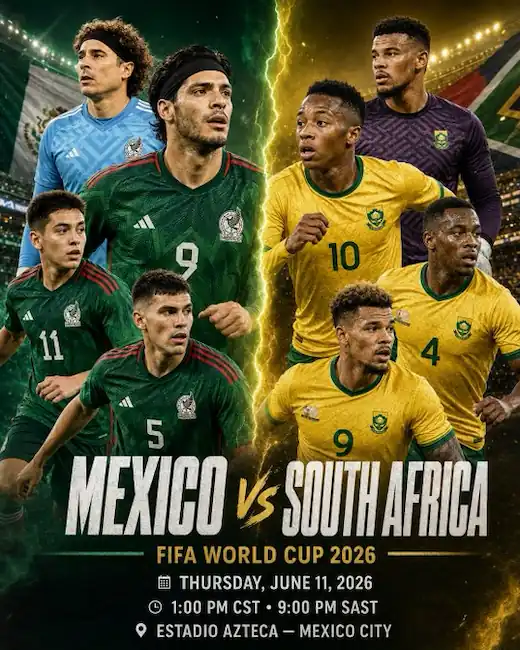 México vs. Sudáfrica,Mundial 2026: día, hora, árbitros, posibles formaciones y cómo verlo por TV en Ecuador 23 Horario, alineaciones y canales de TV en Ecuador para ver en vivo el partido inaugural del Mundial 2026 entre México vs. Sudáfrica en el Azteca.
